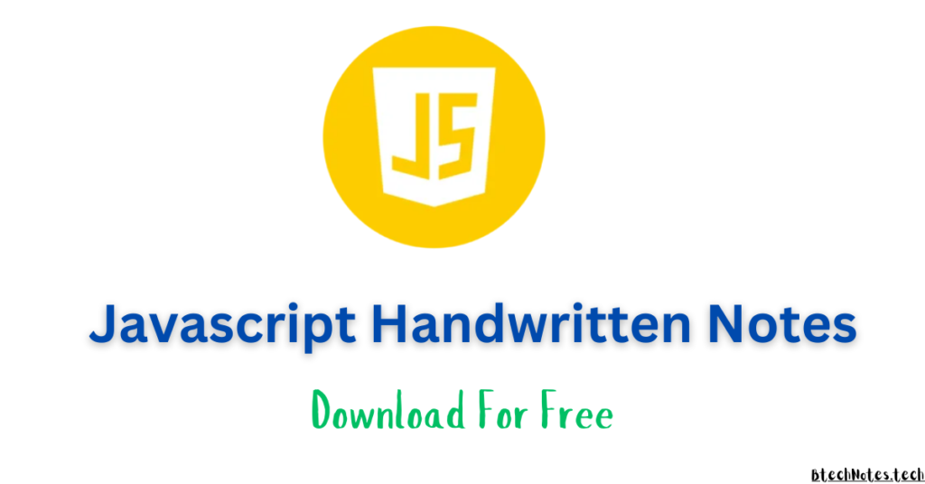 JAVASCRIPT Handwritten Notes PDF